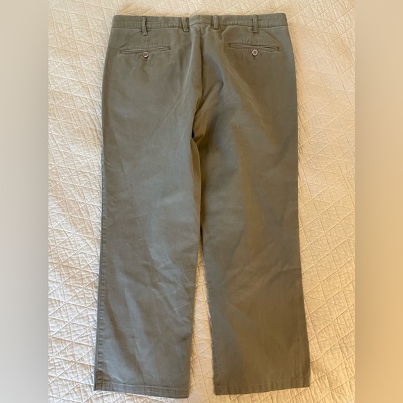 Alberto Aspesi Cotton Chino Flat Front Trouser In Weathered Olive Size 54 US 38 - Picture 7 of 7
